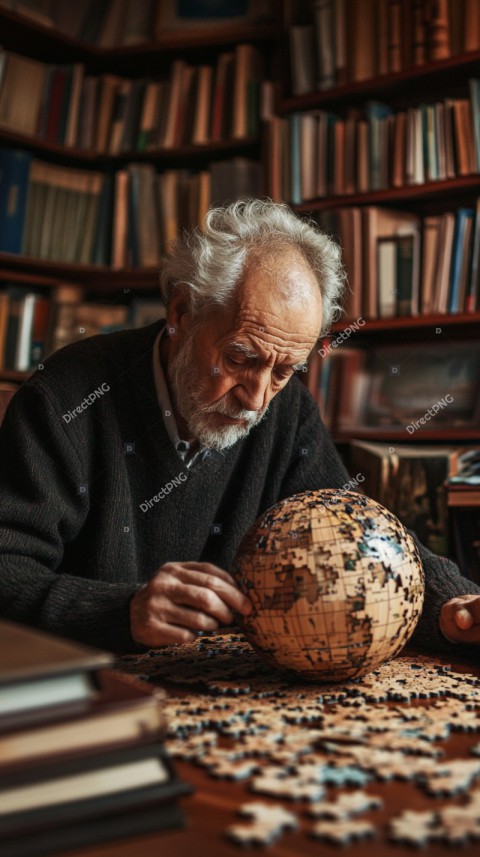 Man assembling globe