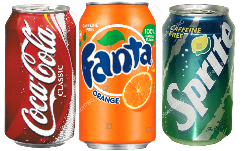 Coca Cola, Fanta, Sprite Cans