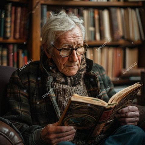 Elderly Man Reading