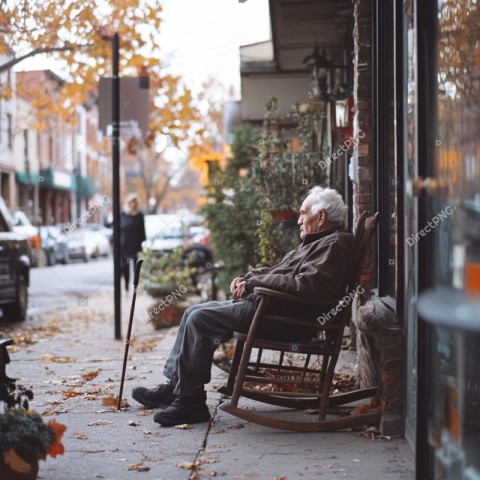 Elderly man relaxing image