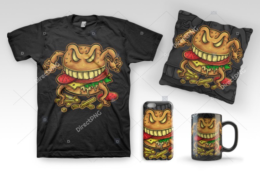 Crate of the Burger T-Shirt Design - Playful Burger Characters