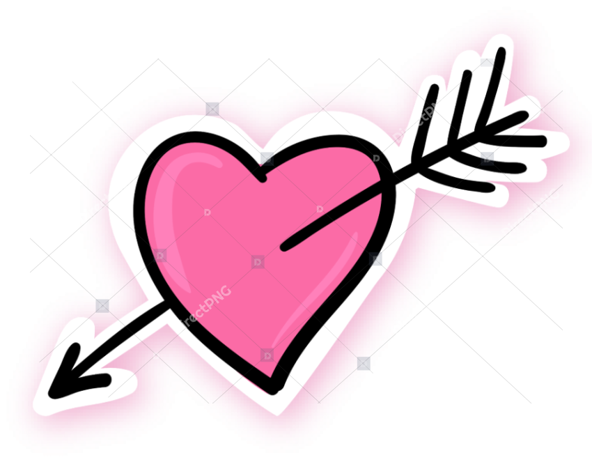 Pink Heart With Arrow, HD Png Download