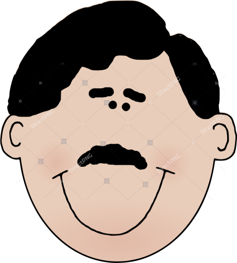 Emotion,human Behavior,head   Man Face With Mustache Clipart