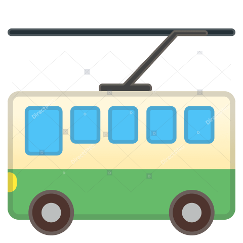 Trolleybus png green icon