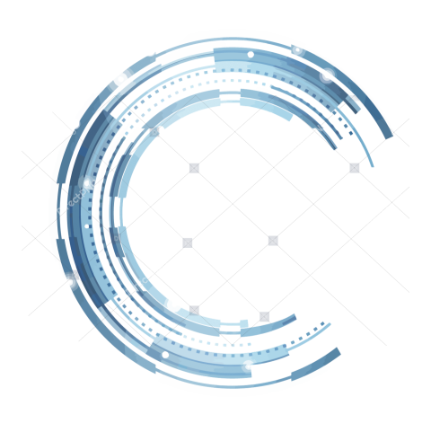 Technology Circle, technology wind semicircle, blue