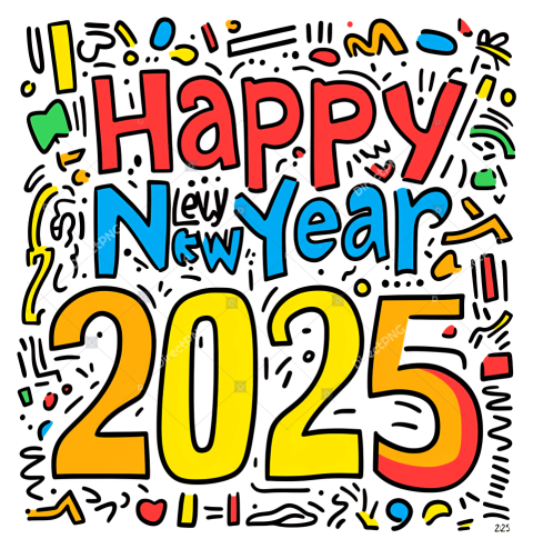 Colorful happy new year 2025 Free